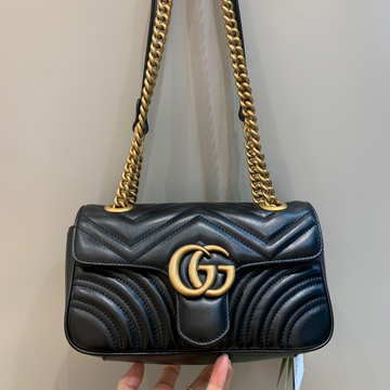 Classic Gold Buckle Black Handbag